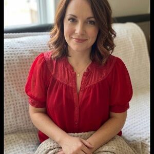 Maeve Vibrant Red Blouse